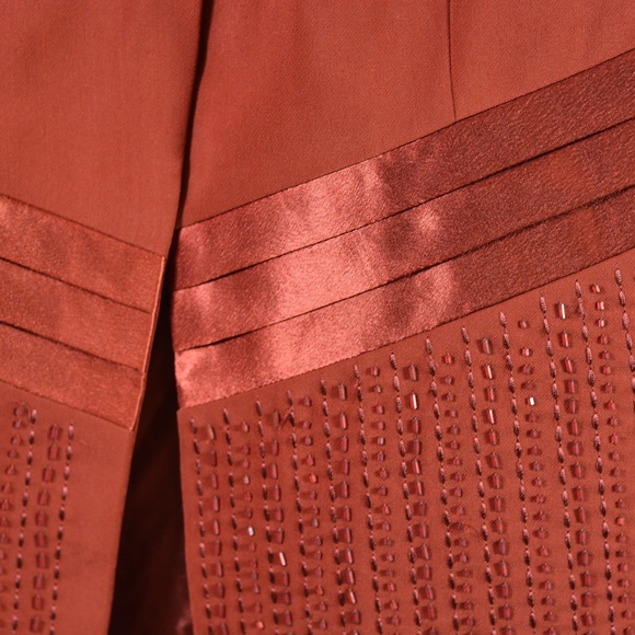 Beaded/Embellished Rust Coloured Special Occasion 2 pc suit SZ 14 Harmony NY NWT - Picture 7 of 11